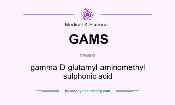 What does GAMS mean? It stands for gamma-D-glutamyl-aminomethyl sulphonic acid