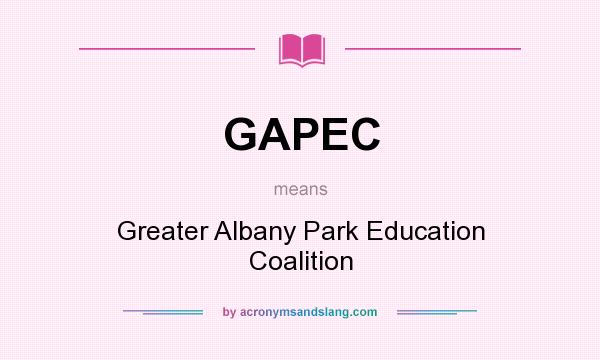 What does GAPEC mean? It stands for Greater Albany Park Education Coalition