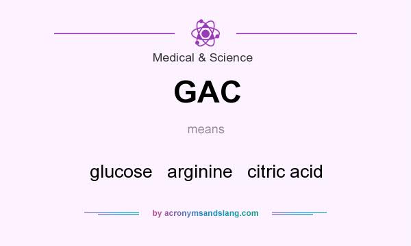 What does GAC mean? It stands for glucose   arginine   citric acid