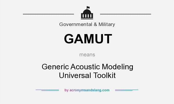 What does GAMUT mean? It stands for Generic Acoustic Modeling Universal Toolkit