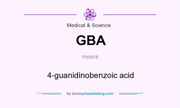 What does GBA mean? It stands for 4-guanidinobenzoic acid
