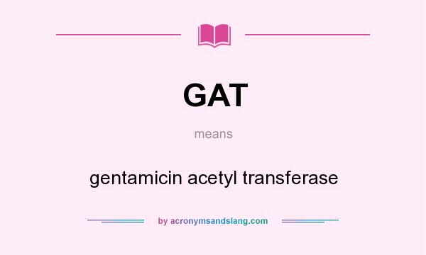 What does GAT mean? It stands for gentamicin acetyl transferase