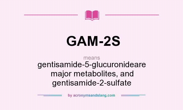 What does GAM-2S mean? It stands for gentisamide-5-glucuronideare major metabolites, and gentisamide-2-sulfate