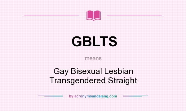 What does GBLTS mean? It stands for Gay Bisexual Lesbian Transgendered Straight