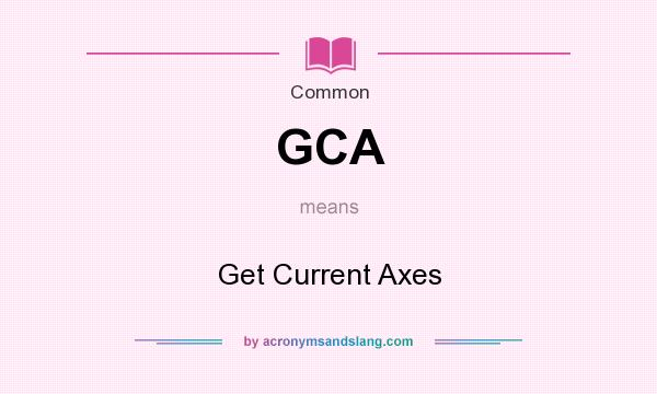 What does GCA mean? It stands for Get Current Axes