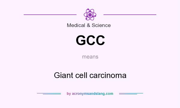 What does GCC mean? It stands for Giant cell carcinoma