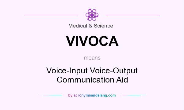 What does VIVOCA mean? It stands for Voice-Input Voice-Output Communication Aid