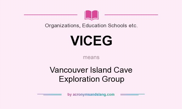 What does VICEG mean? It stands for Vancouver Island Cave Exploration Group