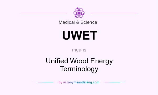 What does UWET mean? It stands for Unified Wood Energy Terminology