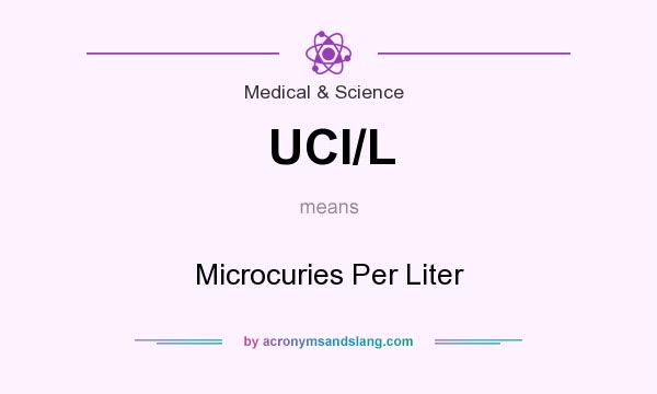 What does UCI/L mean? It stands for Microcuries Per Liter