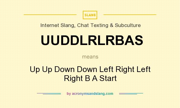 What does UUDDLRLRBAS mean? It stands for Up Up Down Down Left Right Left Right B A Start