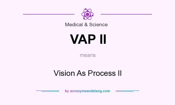 What does VAP II mean? It stands for Vision As Process II