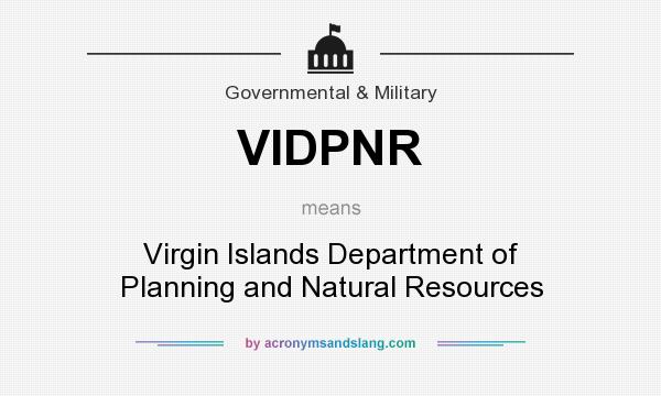 What does VIDPNR mean? It stands for Virgin Islands Department of Planning and Natural Resources