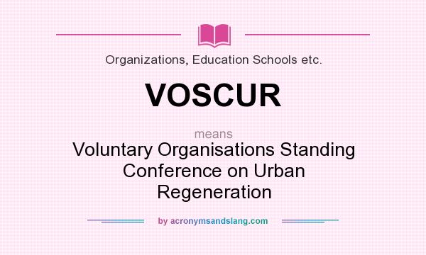 What does VOSCUR mean? It stands for Voluntary Organisations Standing Conference on Urban Regeneration