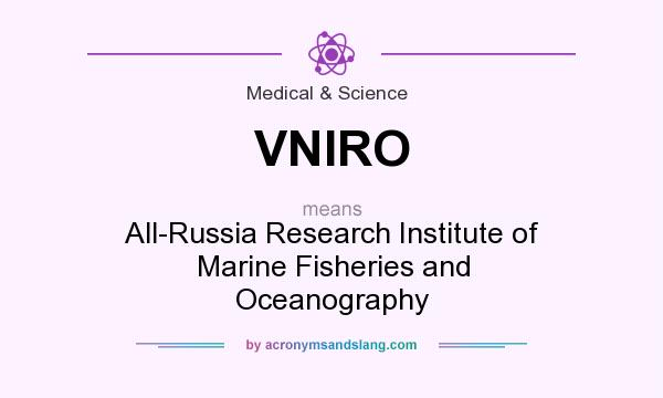 What does VNIRO mean? It stands for All-Russia Research Institute of Marine Fisheries and Oceanography