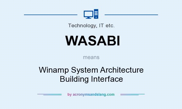 What does WASABI mean? It stands for Winamp System Architecture Building Interface