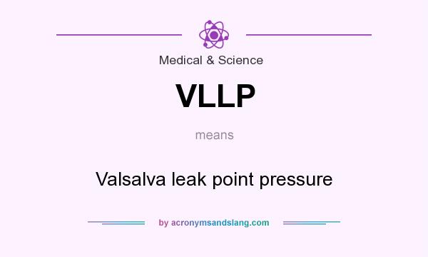 What does VLLP mean? It stands for Valsalva leak point pressure