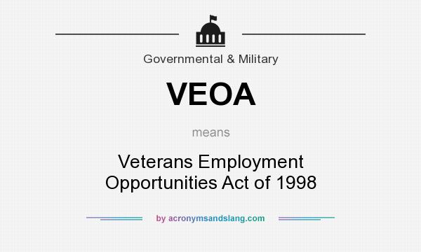 What does VEOA mean? It stands for Veterans Employment Opportunities Act of 1998