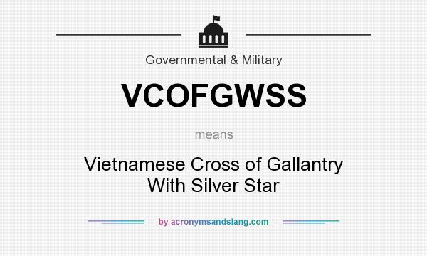 What does VCOFGWSS mean? It stands for Vietnamese Cross of Gallantry With Silver Star