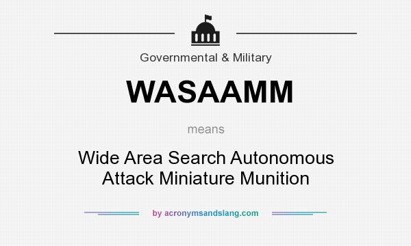 What does WASAAMM mean? It stands for Wide Area Search Autonomous Attack Miniature Munition