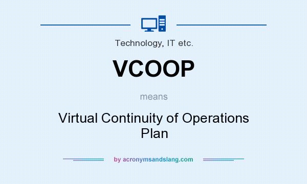What does VCOOP mean? It stands for Virtual Continuity of Operations Plan