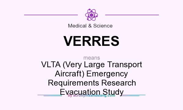 What does VERRES mean? It stands for VLTA (Very Large Transport Aircraft) Emergency Requirements Research Evacuation Study