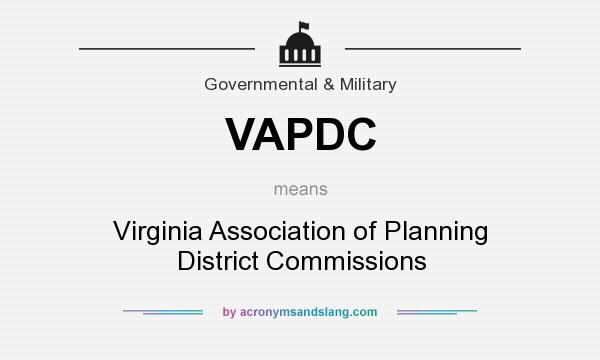 What does VAPDC mean? It stands for Virginia Association of Planning District Commissions