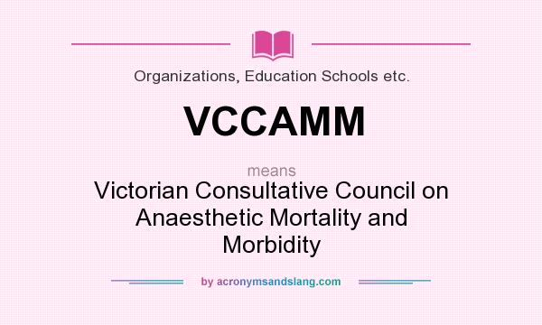 What does VCCAMM mean? It stands for Victorian Consultative Council on Anaesthetic Mortality and Morbidity