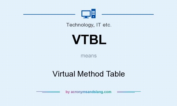 What does VTBL mean? It stands for Virtual Method Table