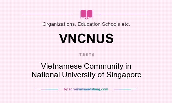 What does VNCNUS mean? It stands for Vietnamese Community in National University of Singapore