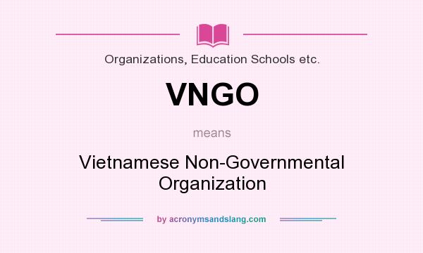 What does VNGO mean? It stands for Vietnamese Non-Governmental Organization