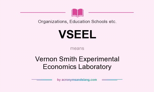 What does VSEEL mean? It stands for Vernon Smith Experimental Economics Laboratory
