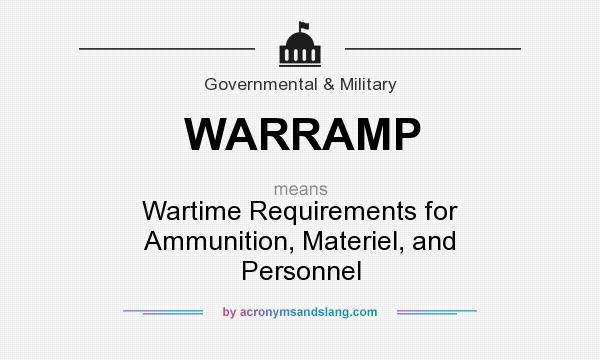What does WARRAMP mean? It stands for Wartime Requirements for Ammunition, Materiel, and Personnel