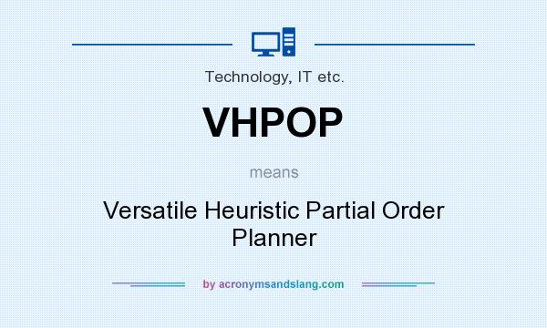 What does VHPOP mean? It stands for Versatile Heuristic Partial Order Planner