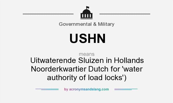 What does USHN mean? It stands for Uitwaterende Sluizen in Hollands Noorderkwartier Dutch for `water authority of load locks`)