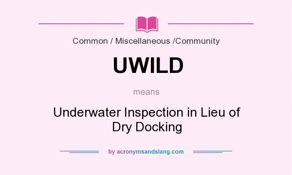 What does UWILD mean? It stands for Underwater Inspection in Lieu of Dry Docking