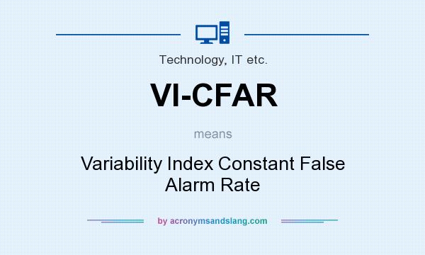 What does VI-CFAR mean? It stands for Variability Index Constant False Alarm Rate
