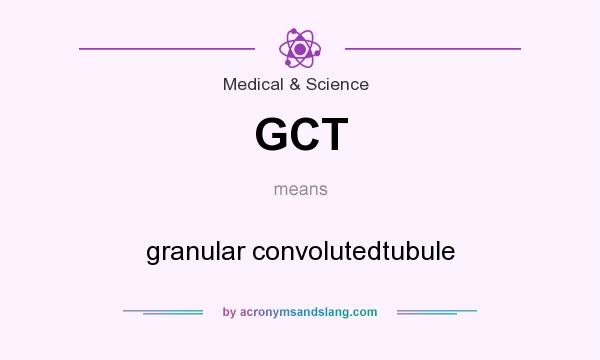 What does GCT mean? It stands for granular convolutedtubule