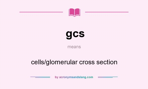 What does gcs mean? It stands for cells/glomerular cross section