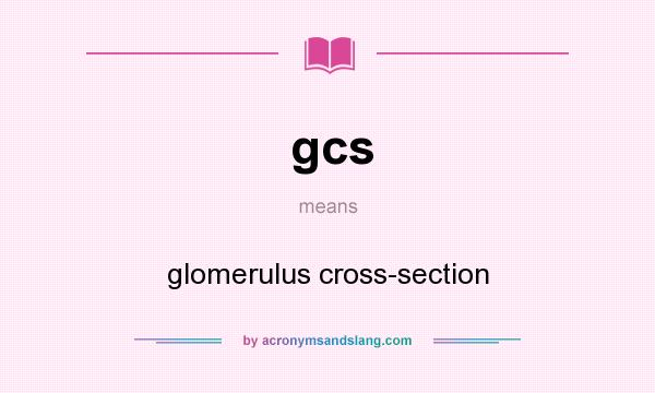 What does gcs mean? It stands for glomerulus cross-section