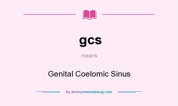 What does gcs mean? It stands for Genital Coelomic Sinus