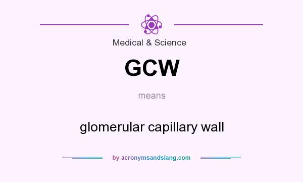 What does GCW mean? It stands for glomerular capillary wall