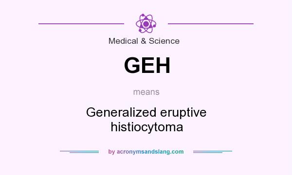 What does GEH mean? It stands for Generalized eruptive histiocytoma
