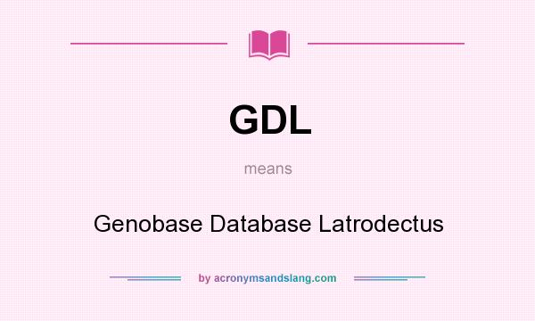 What does GDL mean? It stands for Genobase Database Latrodectus