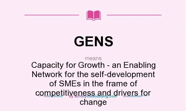What does GENS mean? It stands for Capacity for Growth - an Enabling Network for the self-development of SMEs in the frame of competitiveness and drivers for change
