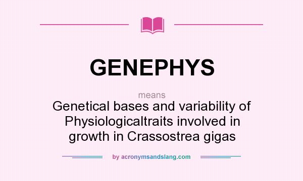 What does GENEPHYS mean? It stands for Genetical bases and variability of Physiologicaltraits involved in growth in Crassostrea gigas