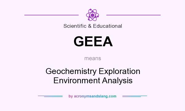 What does GEEA mean? It stands for Geochemistry Exploration Environment Analysis