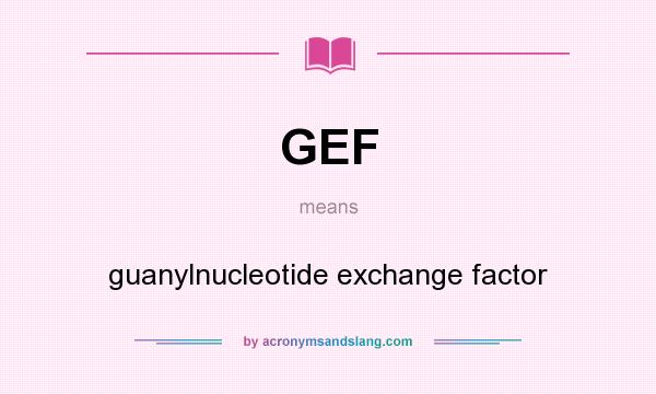 What does GEF mean? It stands for guanylnucleotide exchange factor