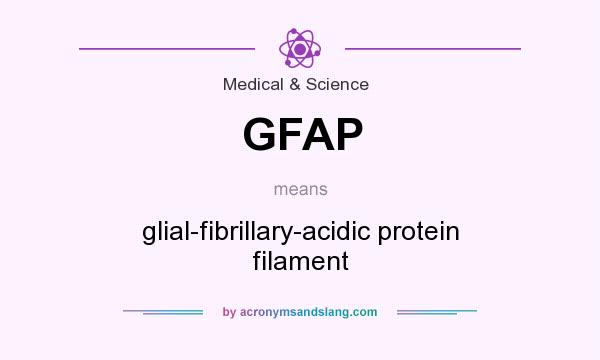 What does GFAP mean? It stands for glial-fibrillary-acidic protein filament