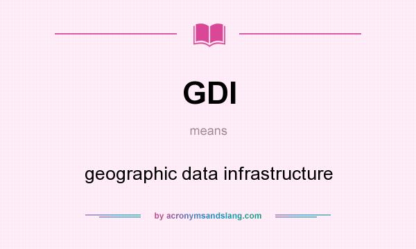 What does GDI mean? It stands for geographic data infrastructure